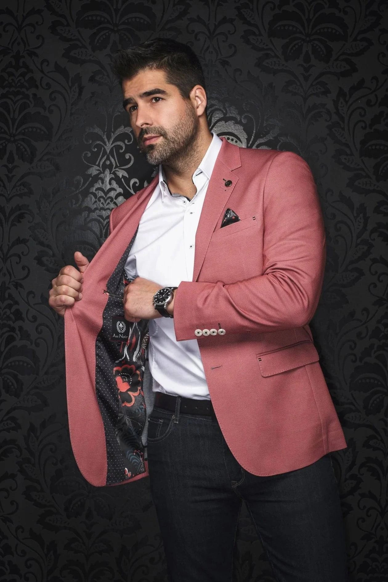 Au Noir Blazer | GLOVER, Red - Caswell's Fine Menswear
