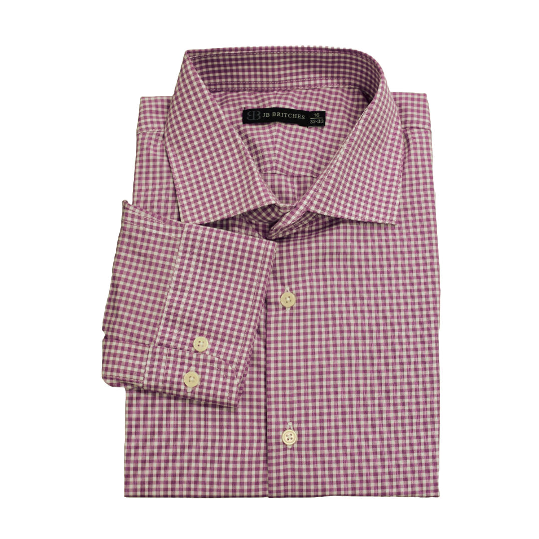 Pink Gingham Yarn Dyed Dress Shirt by JB Britches
