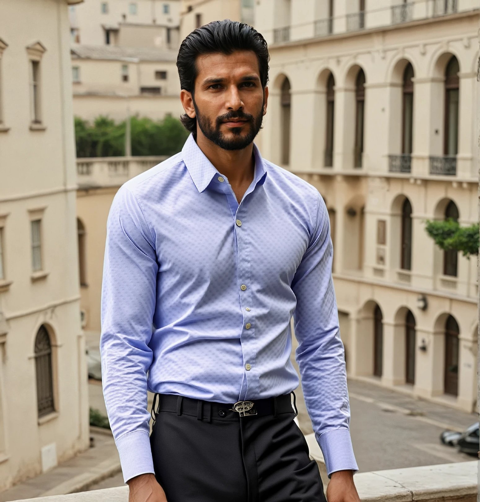 Light Blue Yarn Dyed Dobby Dress Shirt | JB Britches | MensStore