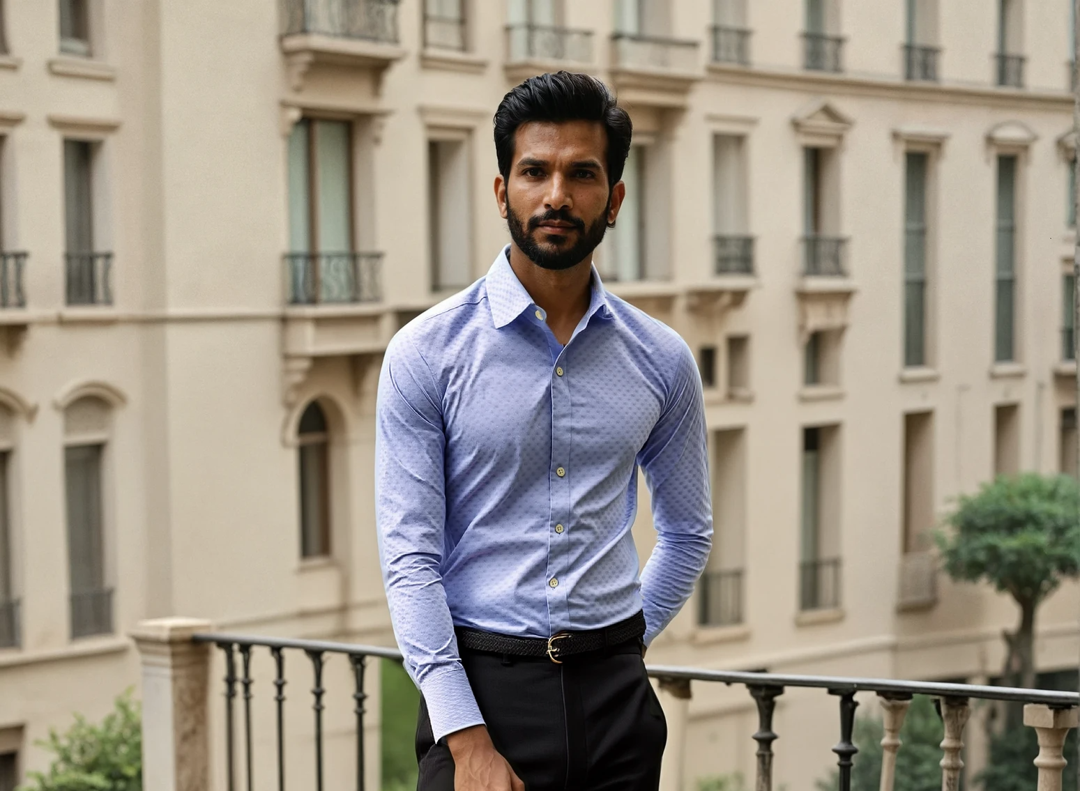Light Blue Yarn Dyed Dobby Dress Shirt | JB Britches | MensStore