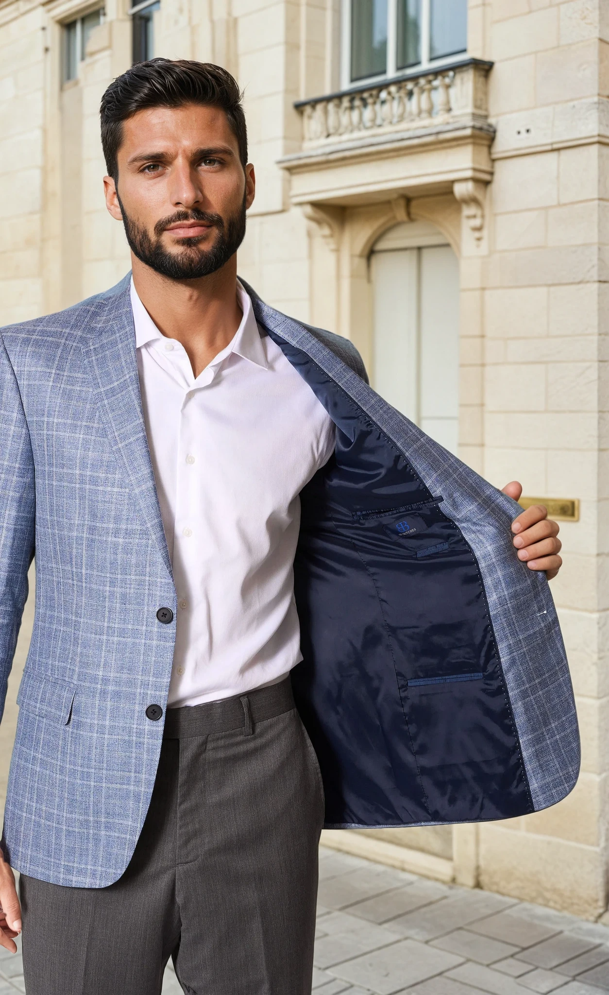 Light Blue Plaid Sport Coat | JB Britches Collection | MensStore Sale