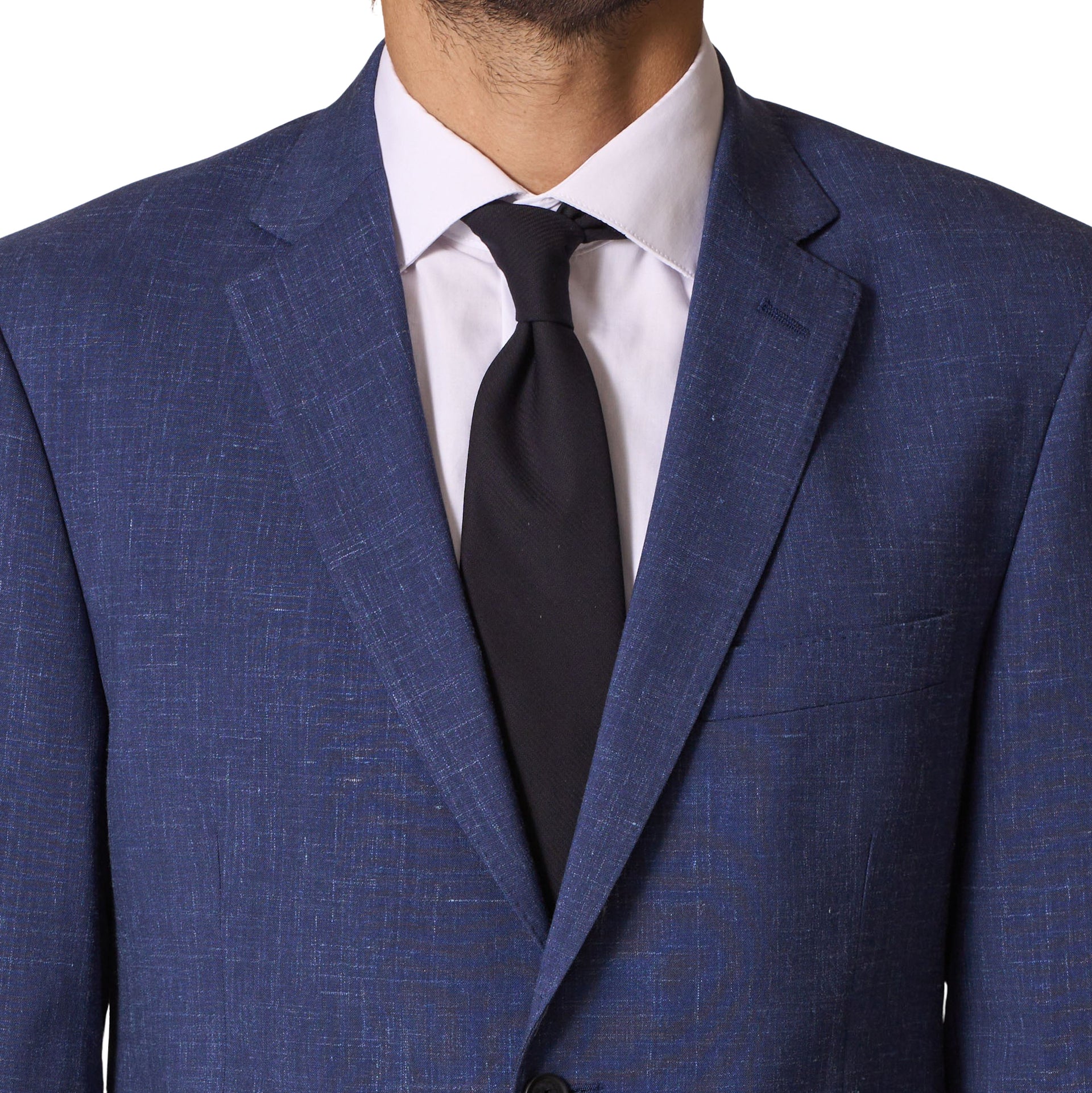 Blue Wool-Linen Suit by JB Britches