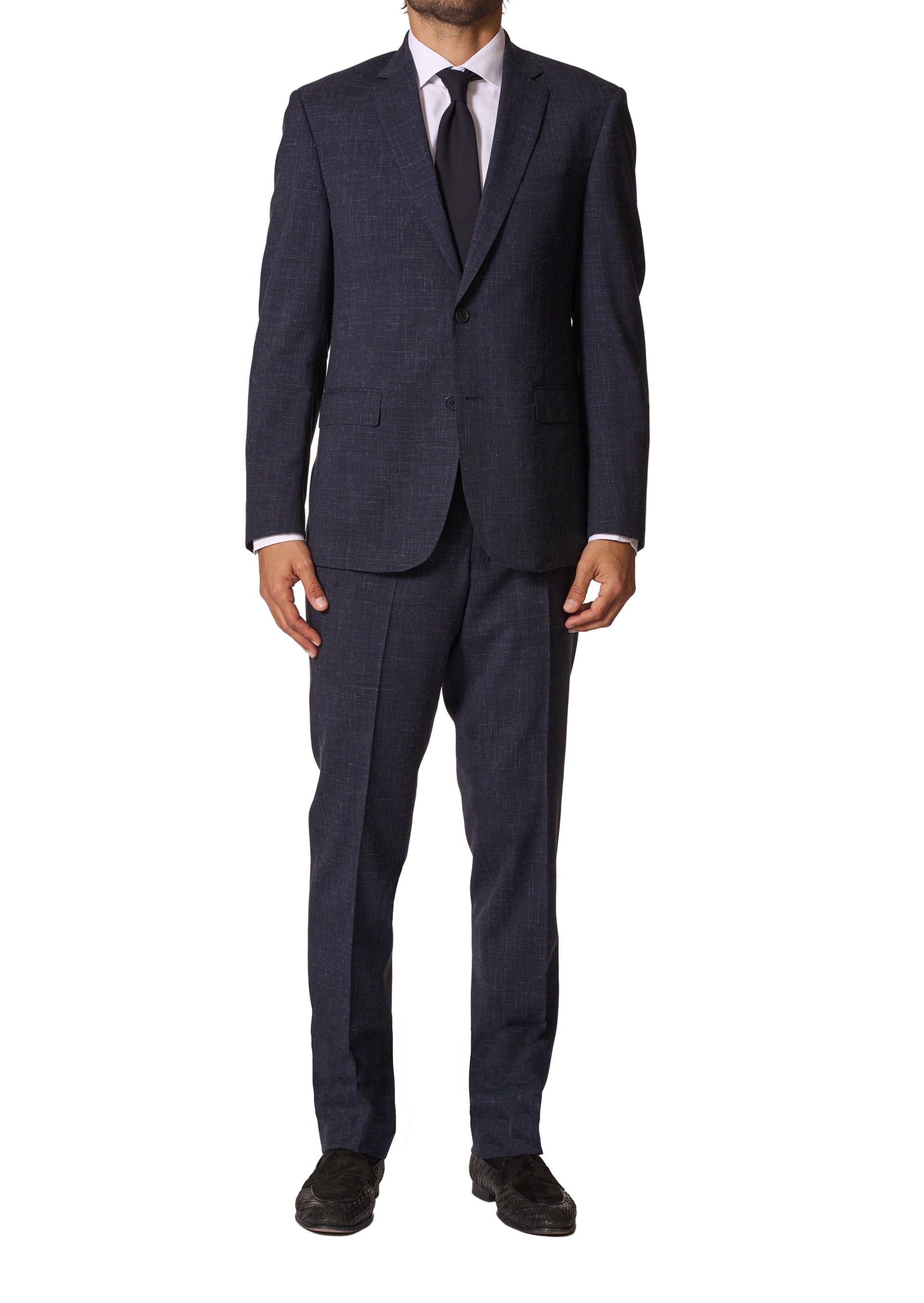 Navy Wool-Linen Suit by JB Britches
