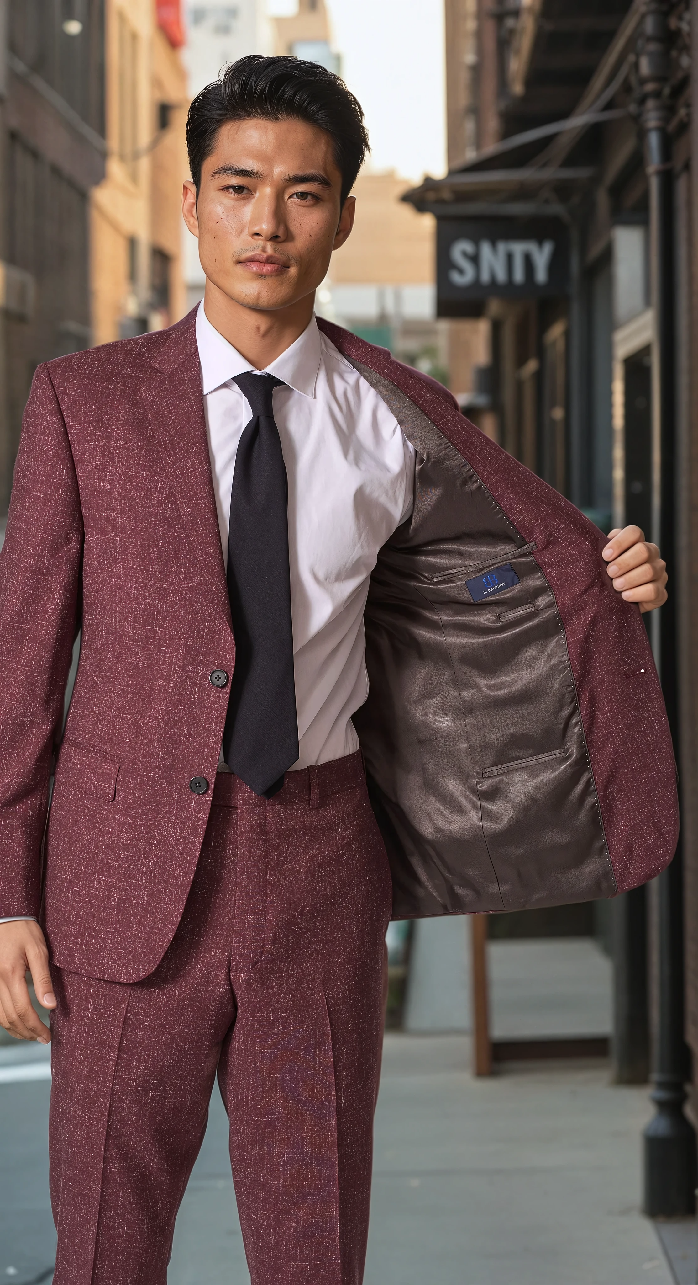 Plum Wool-Linen Pant Suit | JB Britches Collection | MensStore Sale