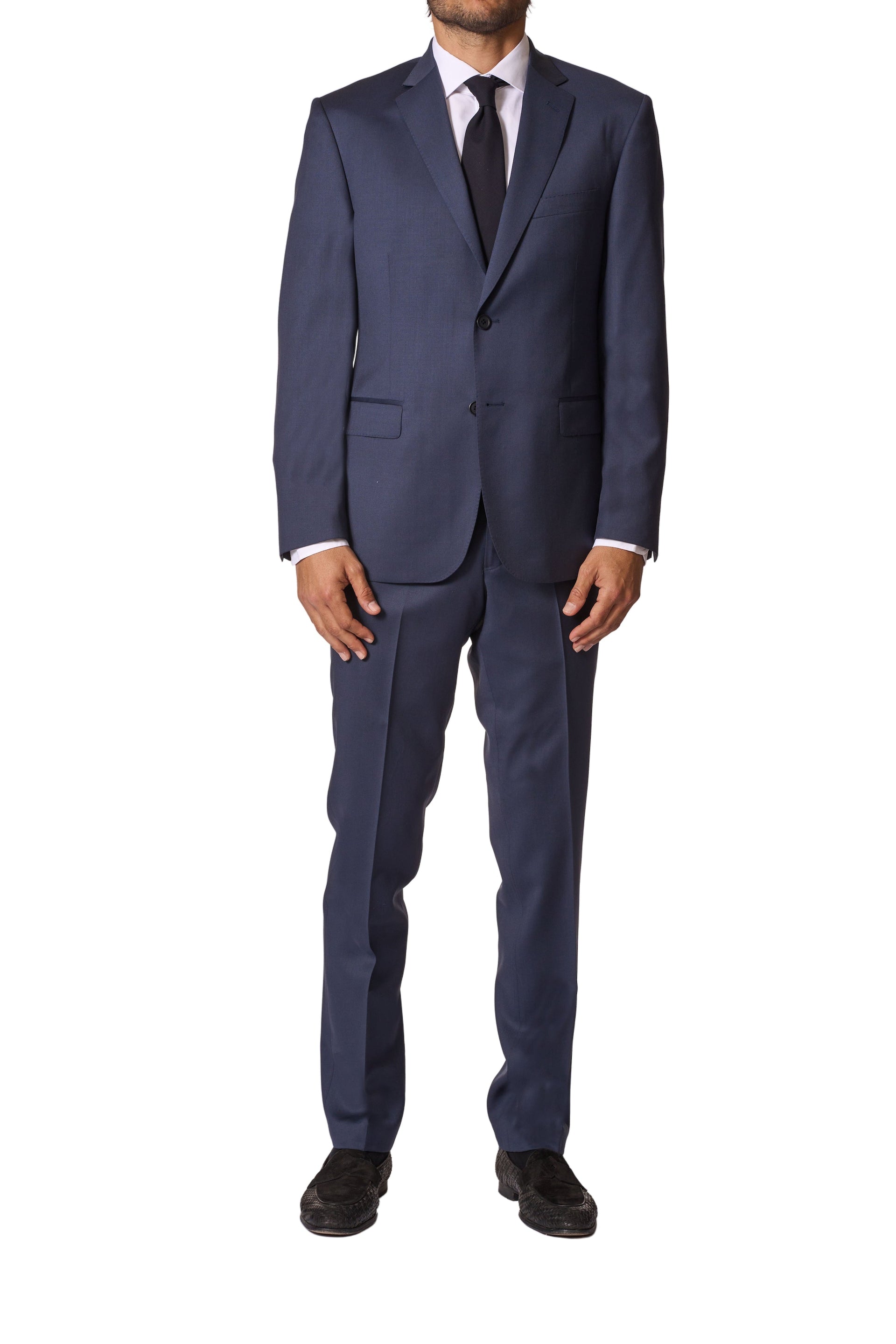 Navy Wool Stretch Suit by JB Britches