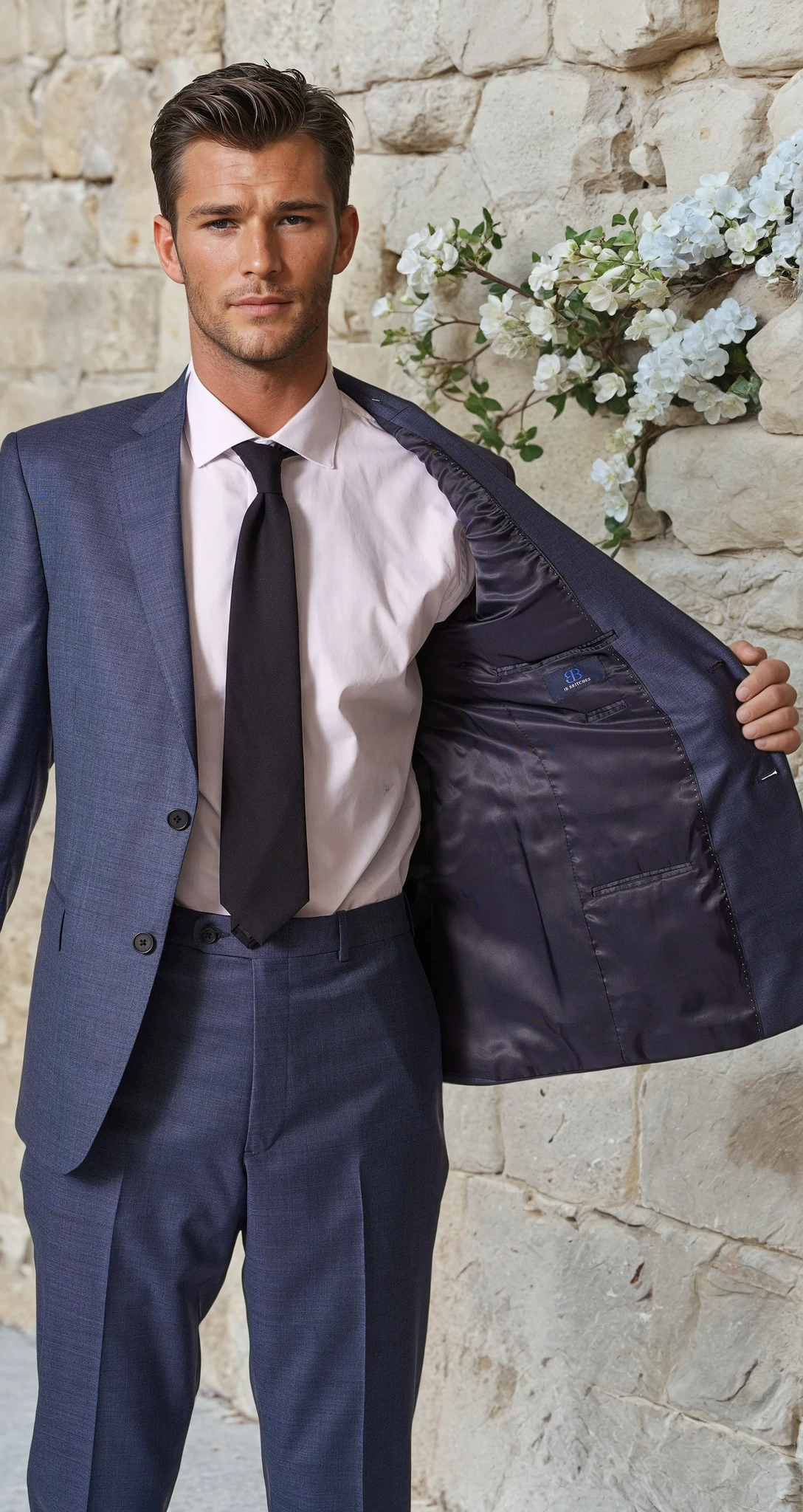 Blue Wool Stretch Pant Suit | JB Britches Collection | MensStore Sale