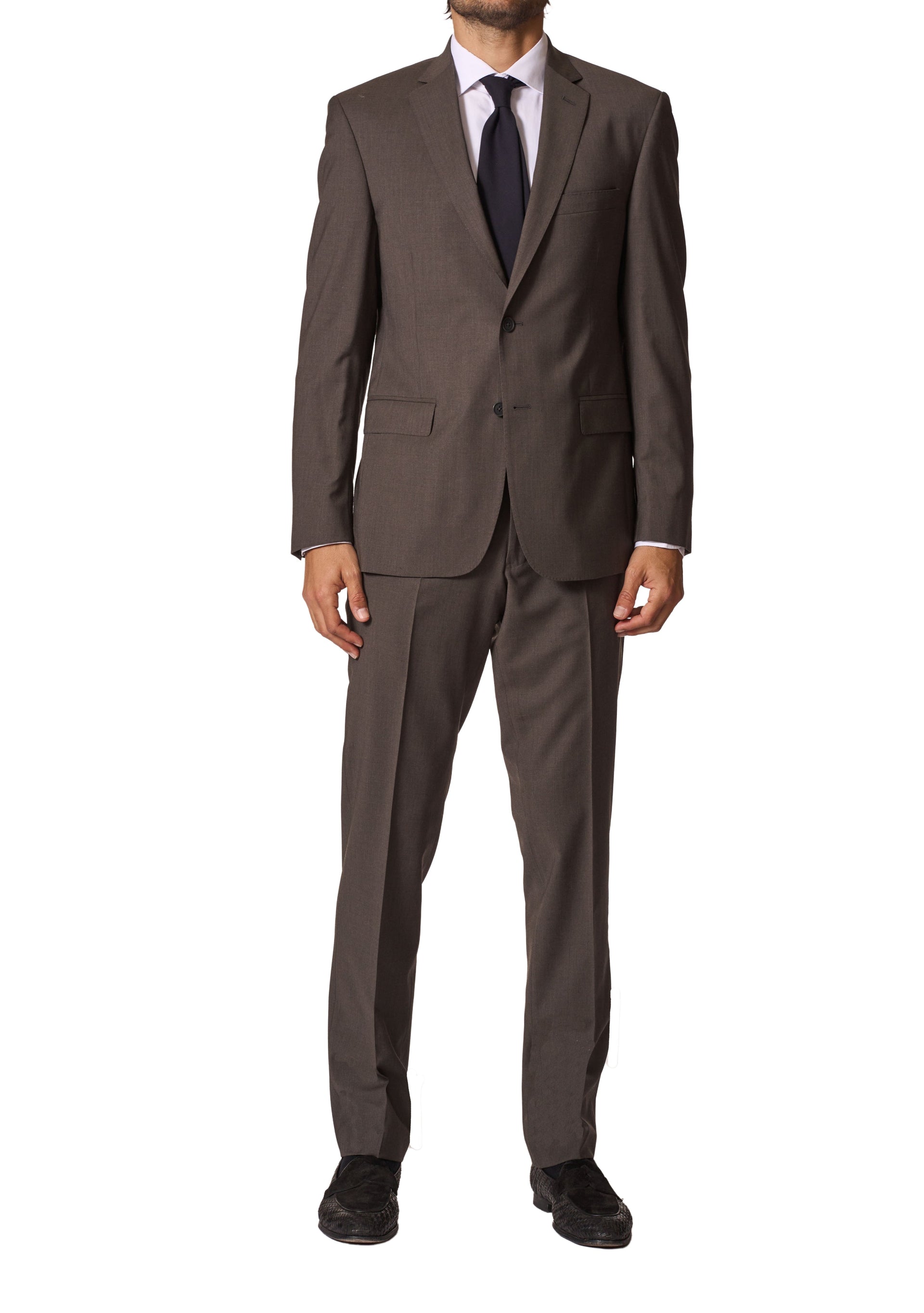 Dark Taupe Wool Stretch Suit by JB Britches