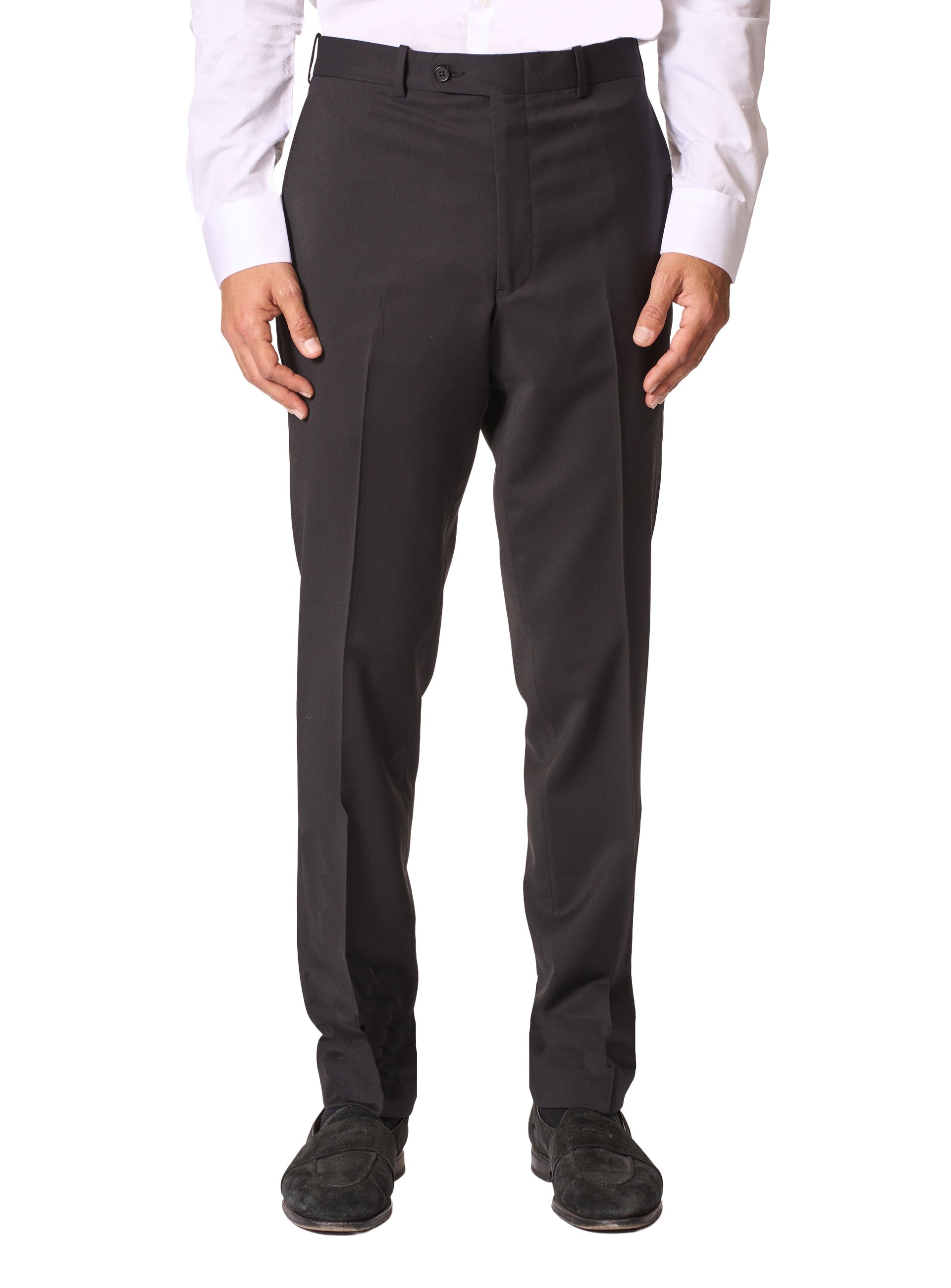 Black Torino Wool-Stretch Twill Trousers by JB Britches