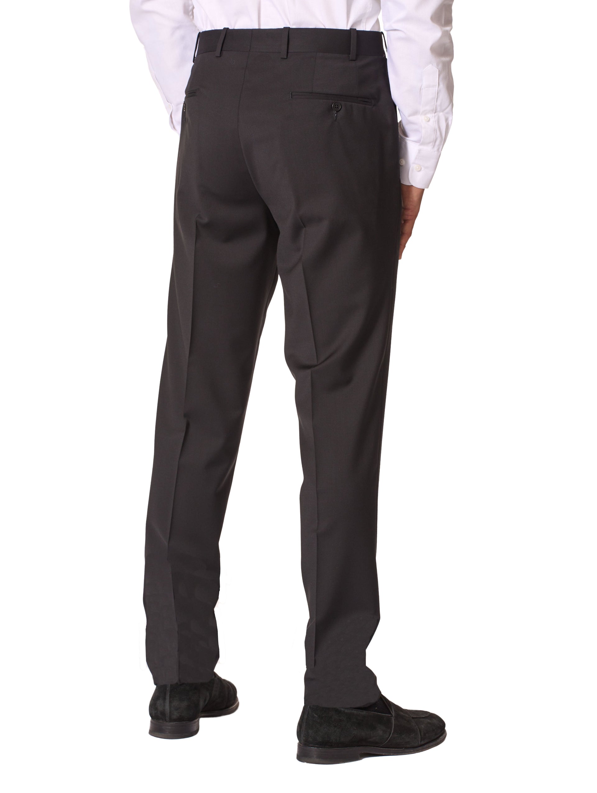 Black Torino Wool-Stretch Twill Trousers by JB Britches