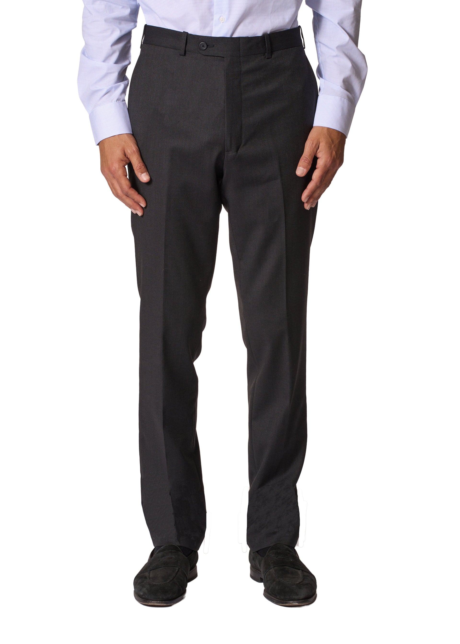Charcoal Torino Wool-Stretch Twill Trousers by JB Britches