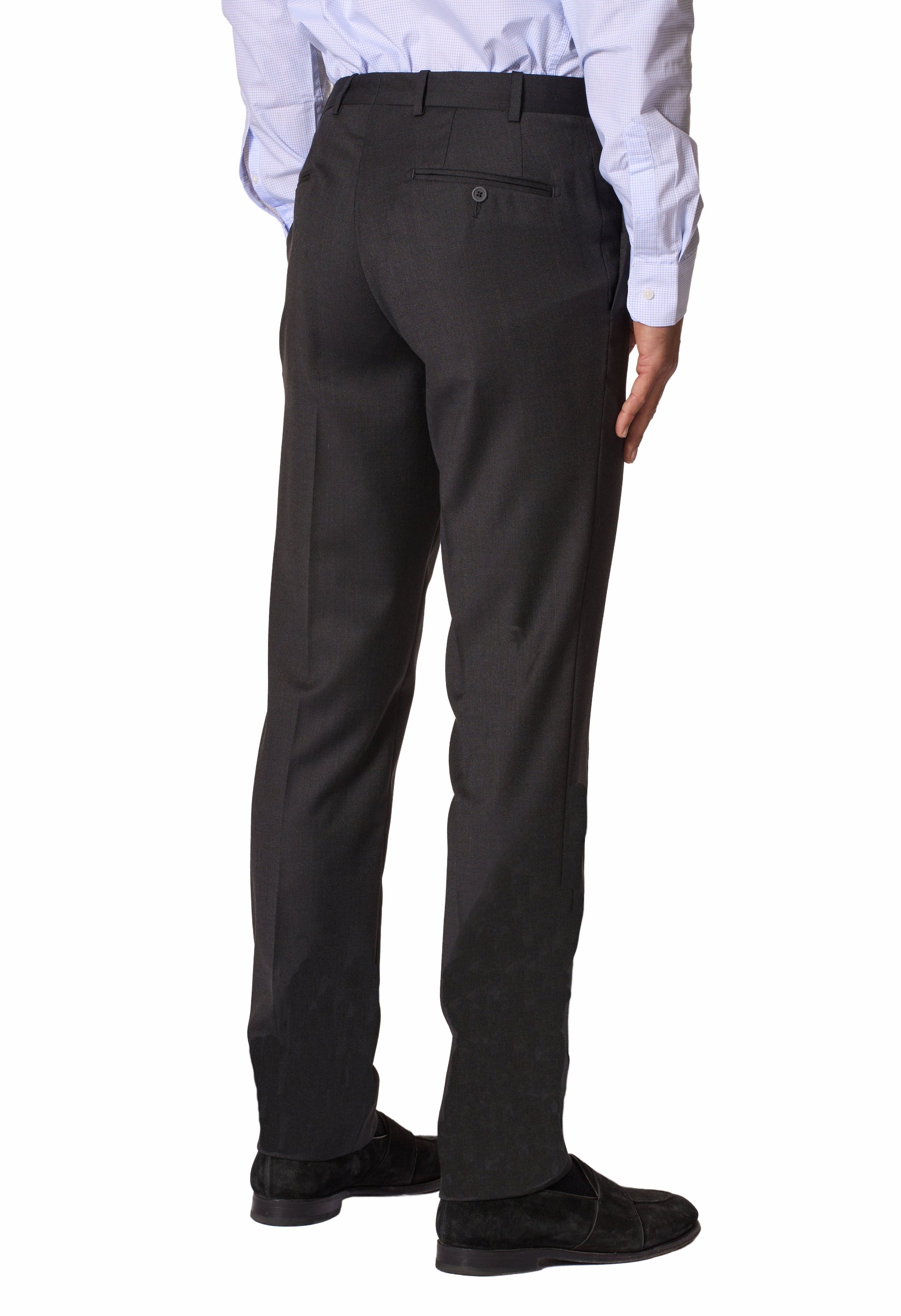 Charcoal Torino Wool-Stretch Twill Trousers by JB Britches