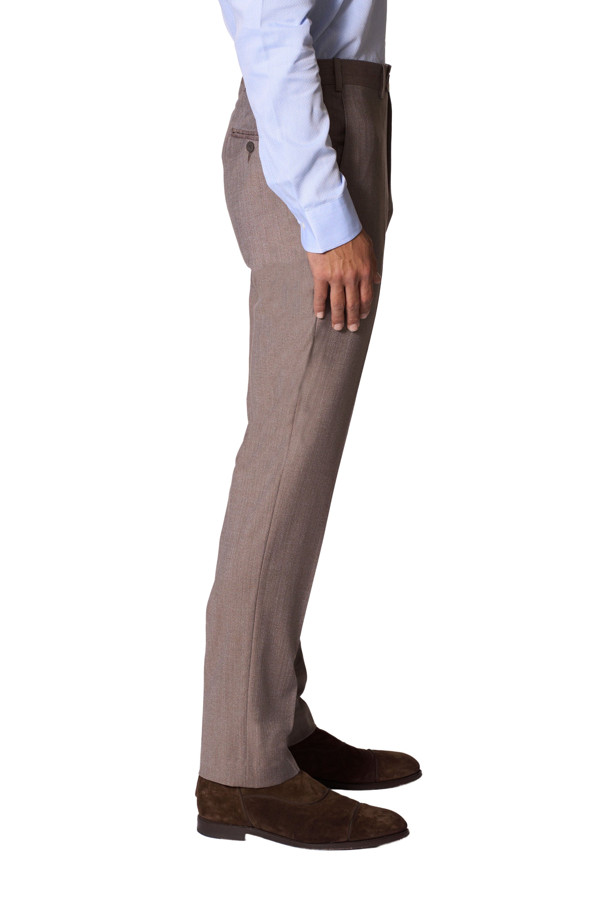 Khaki Torino Wool-Stretch Twill Trousers by JB Britches