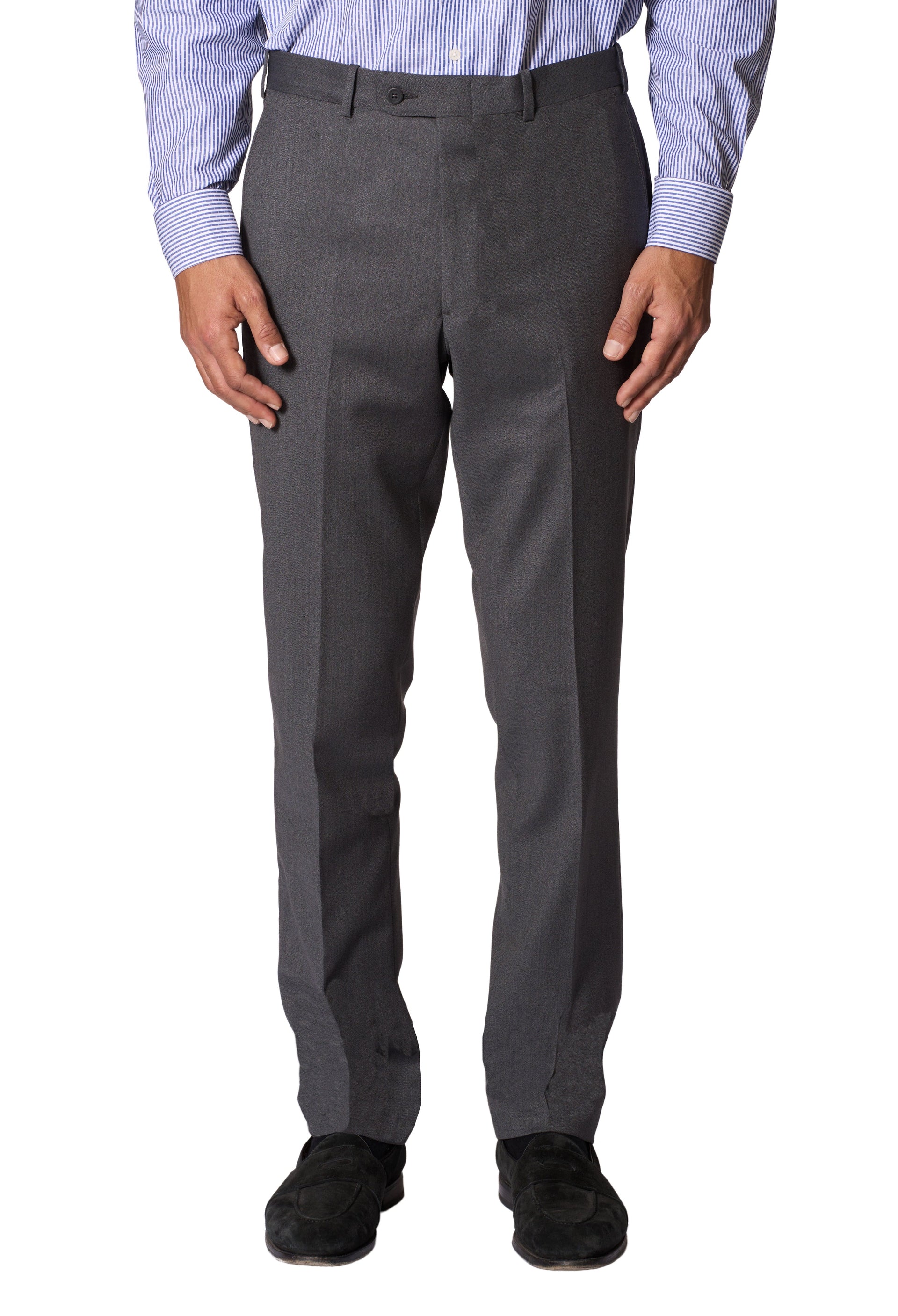 Mid Grey Torino Wool-Stretch Twill Trousers by JB Britches