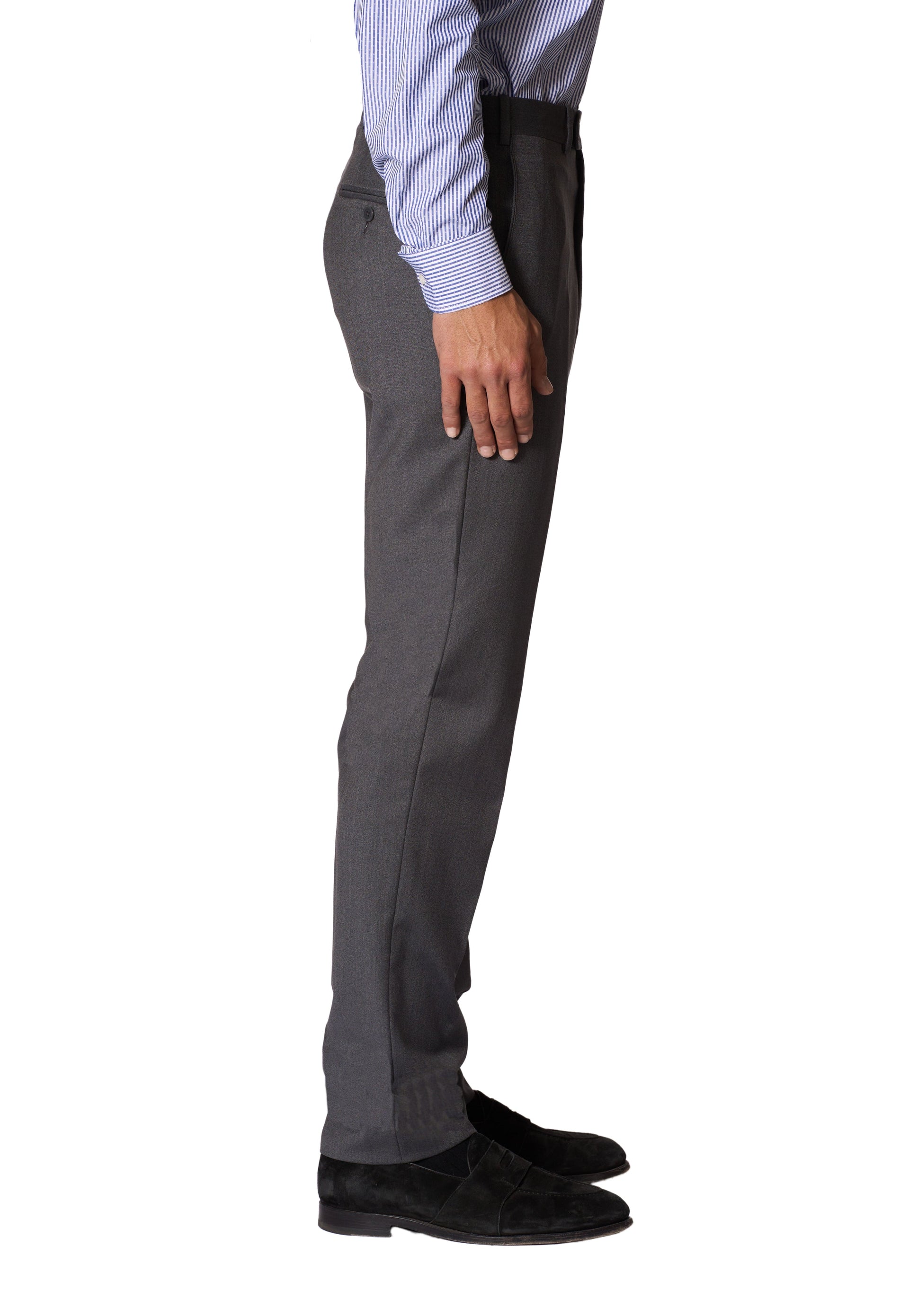 Mid Grey Torino Wool-Stretch Twill Trousers by JB Britches