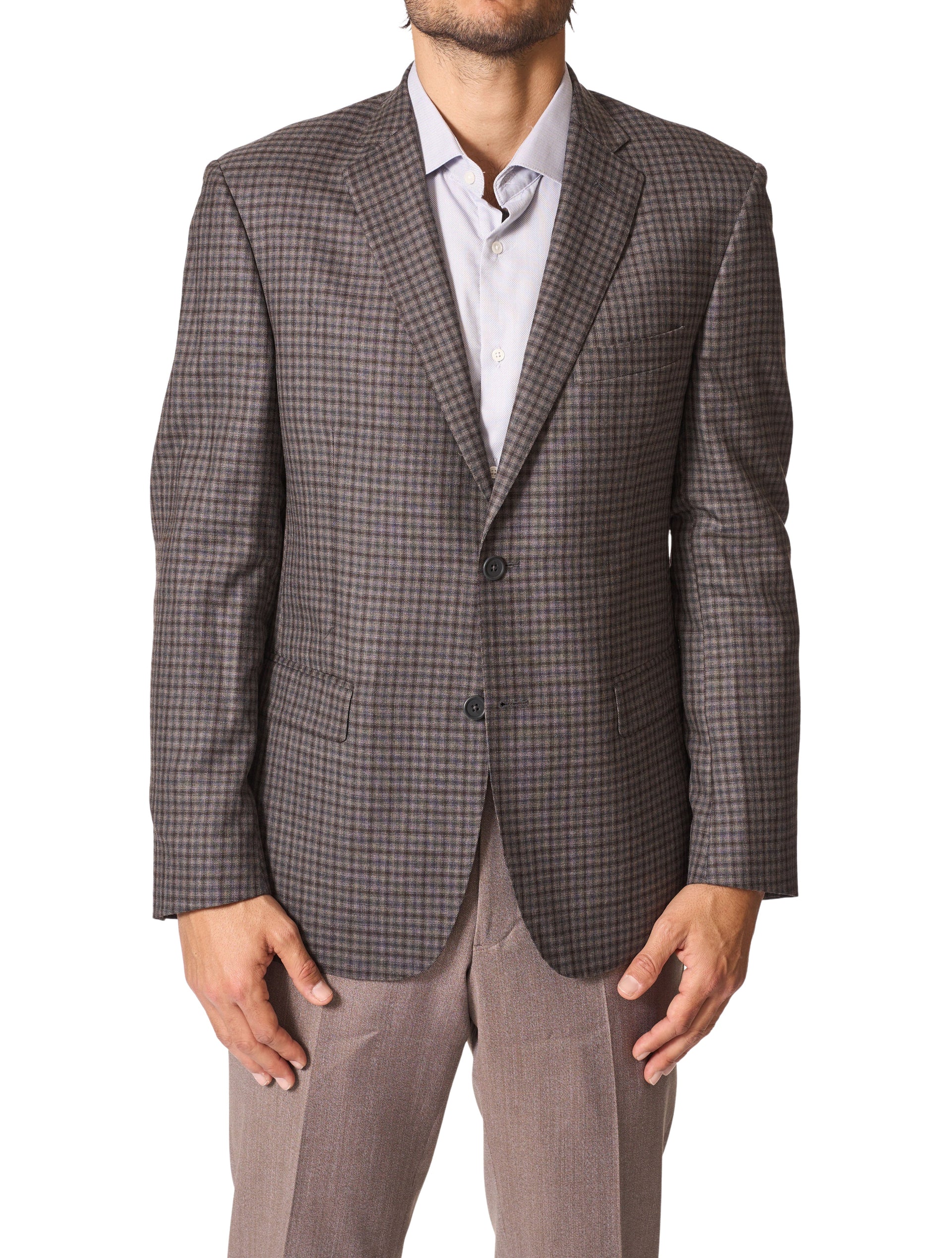 Dark Taupe Check Sport Coat by JB Britches