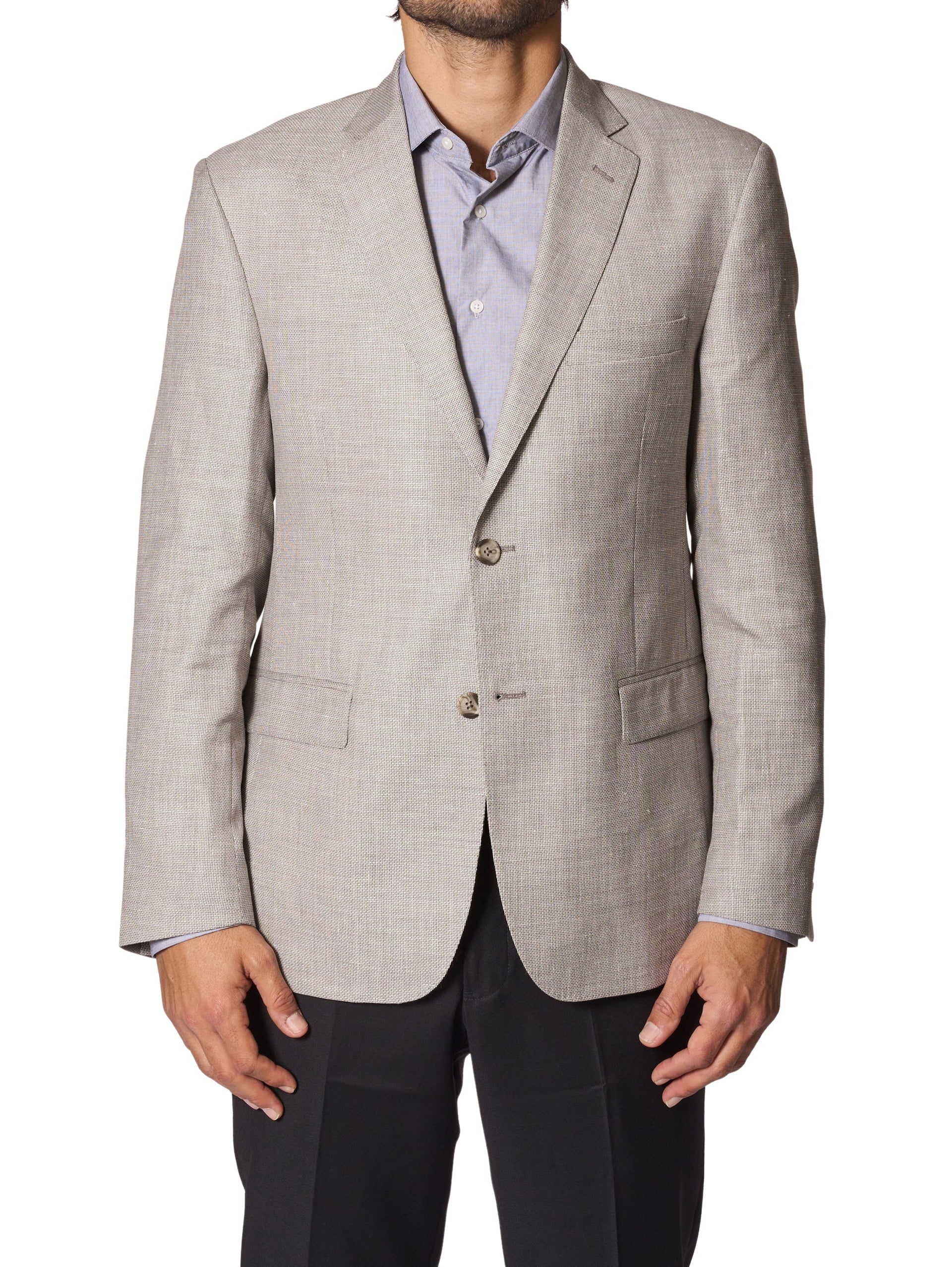 Beige Textured Weave Sport Coat by JB Britches
