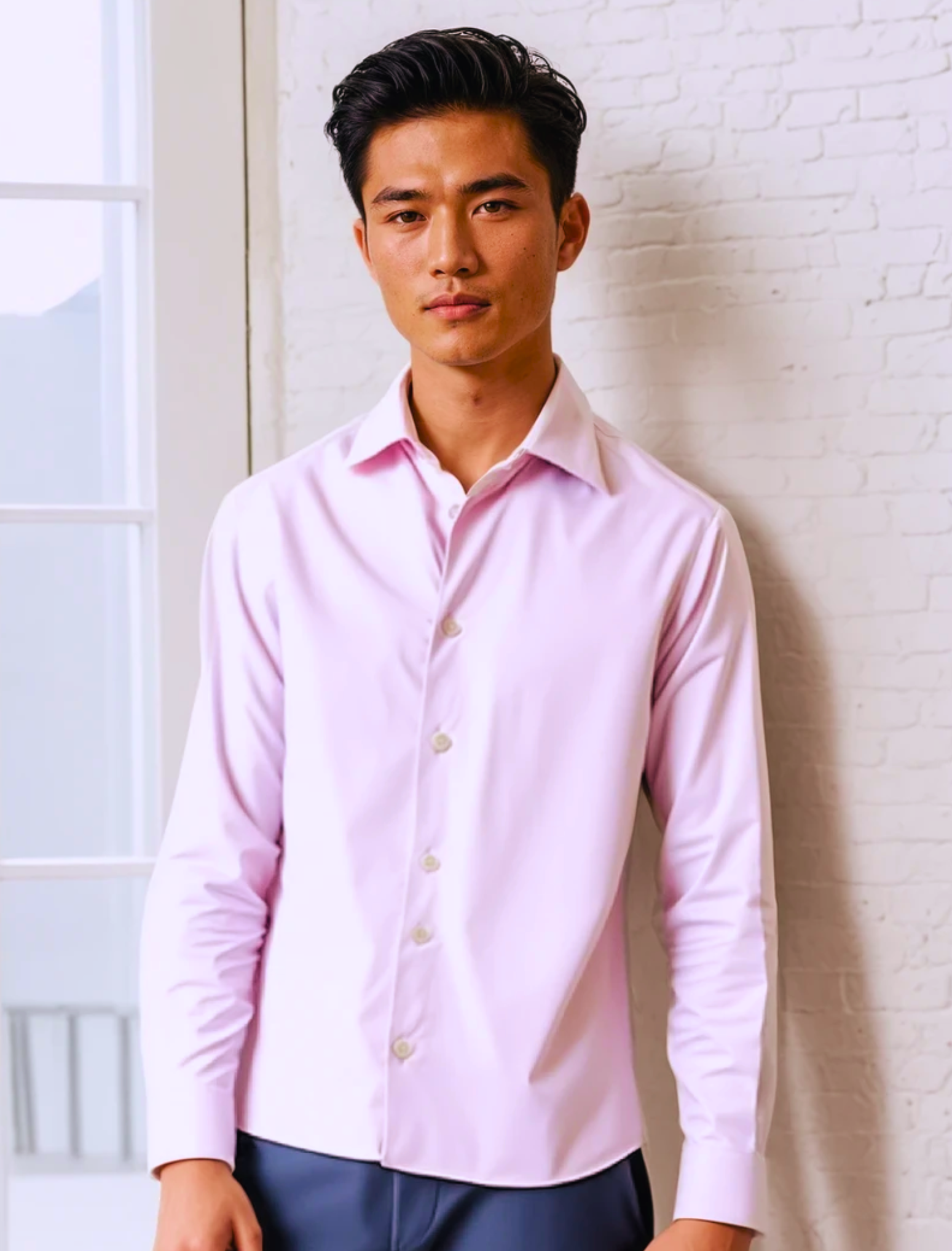 Pink Yarn Dyed Dobby Dress Shirt by JB Britches