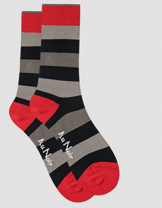 Au Noir Socks | Black/Red - Caswell's Fine Menswear