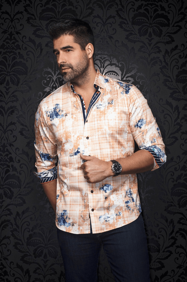 Au Noir Shirt | LOANO, Orange - Caswell's Fine Menswear