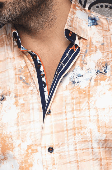 Au Noir Shirt | LOANO, Orange - Caswell's Fine Menswear