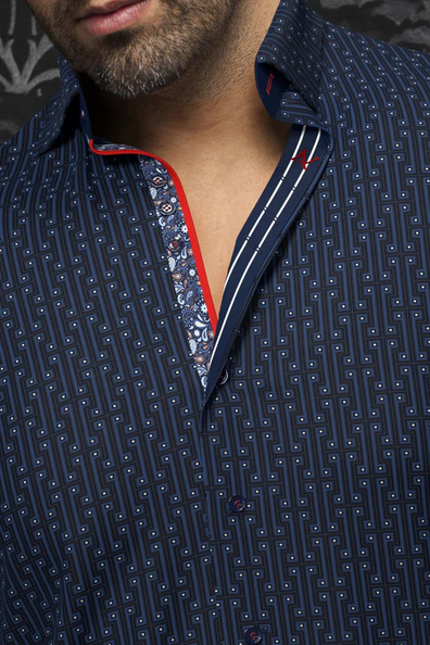Au Noir 360° Stretch Shirt | UNDERWOOD, Navy - Caswell's Fine Menswear