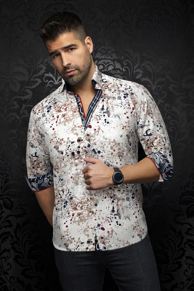 Au Noir Shirt | STAPELTON, Stone - Caswell's Fine Menswear