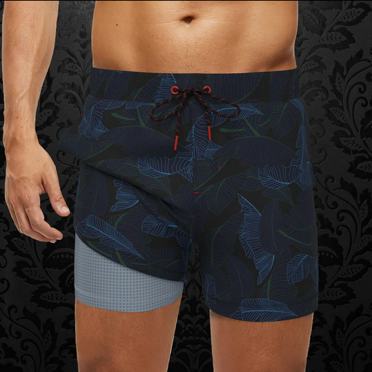 Au Noir Swim Suit | DORTONA, Black Green - Caswell's Fine Menswear