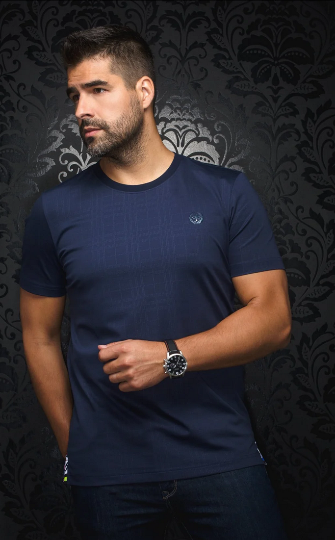 Au Noir T-Shirt | C-VARENNA, Navy - Caswell's Fine Menswear