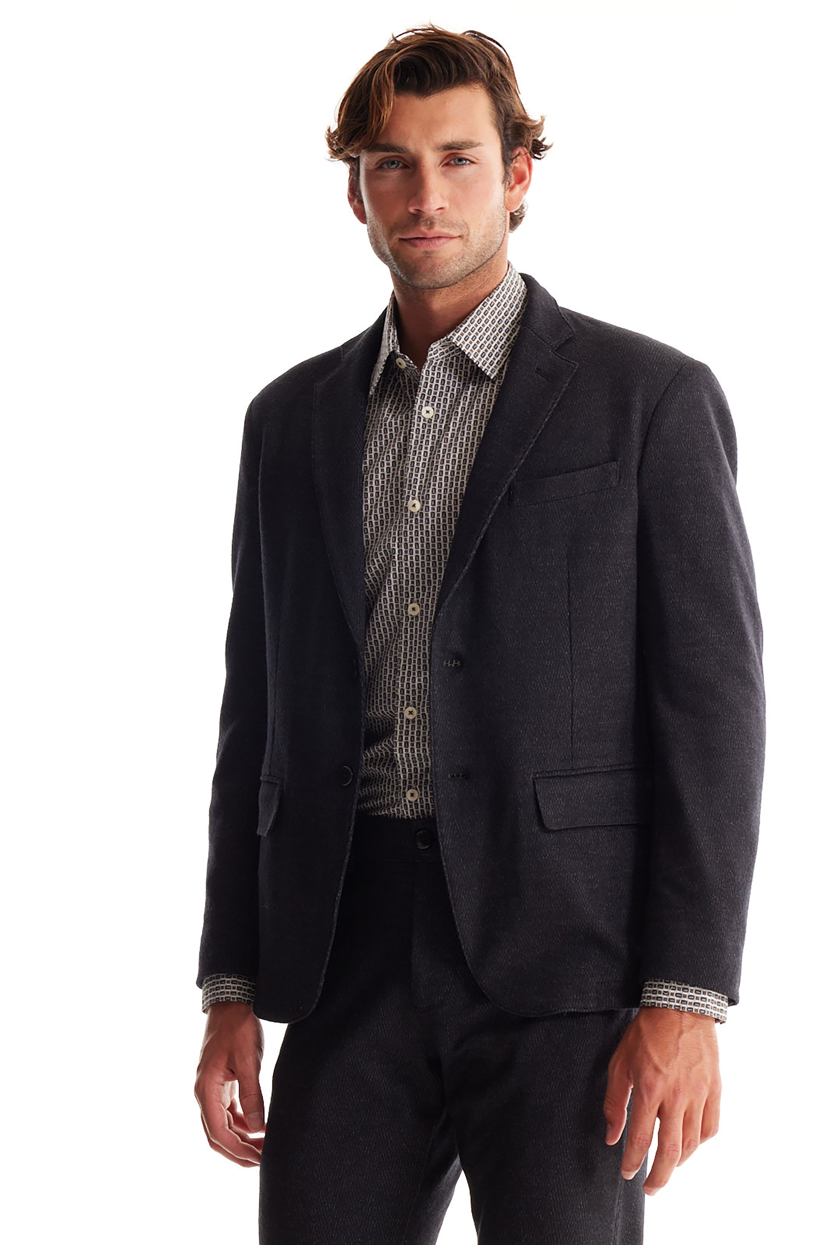 Studio Suit Jacket in Fancy Jersey 42R / Black Mix Studio Suit Jacket in Fancy Jersey 42R / Black Mix
