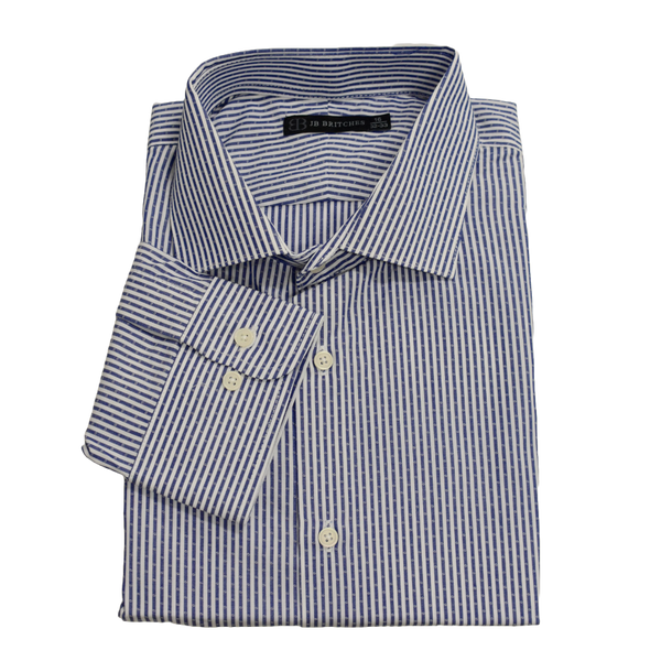 JB Britches Vertical Weave Dress Shirt - Navy