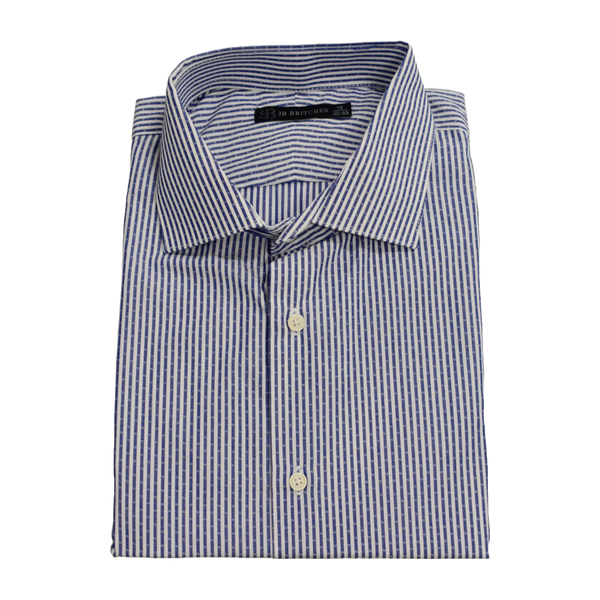 JB Britches Vertical Weave Dress Shirt - Navy