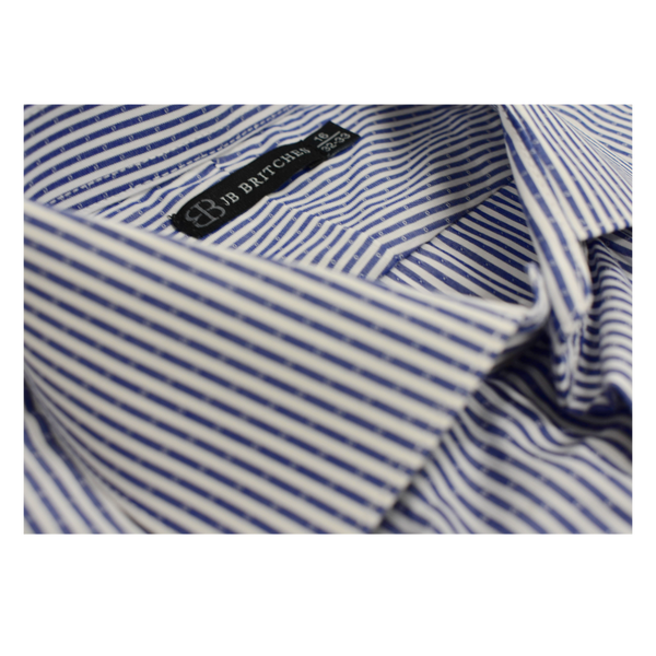 JB Britches Vertical Weave Dress Shirt - Navy