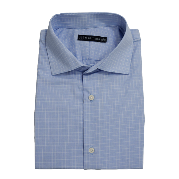 JB Britches Yard Dyed Check Dress Shirt - Blue/Grey