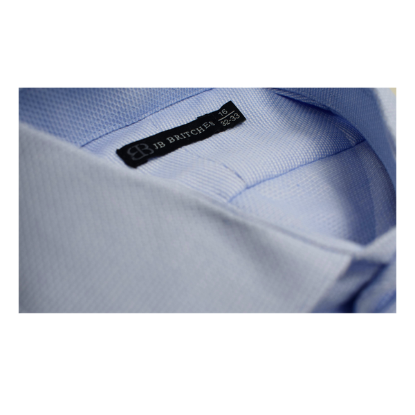 JB Britches Textured Weave Dress Shirt - Blue