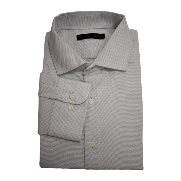 JB Britches Textured Weave Dress Shirt - Silver