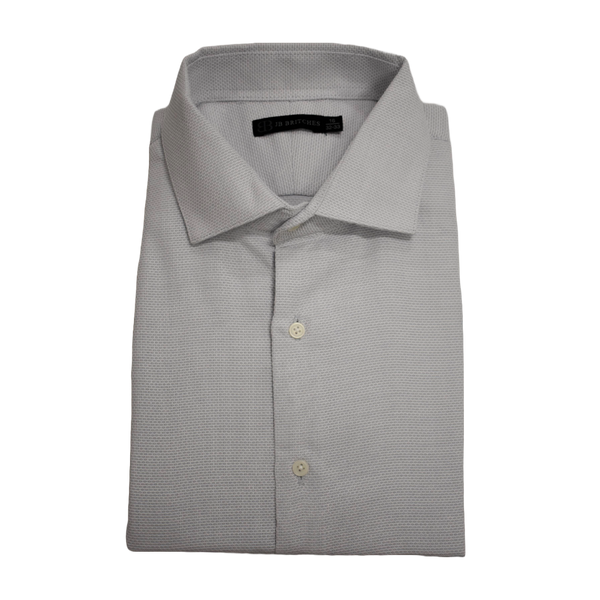 JB Britches Textured Weave Dress Shirt - Silver