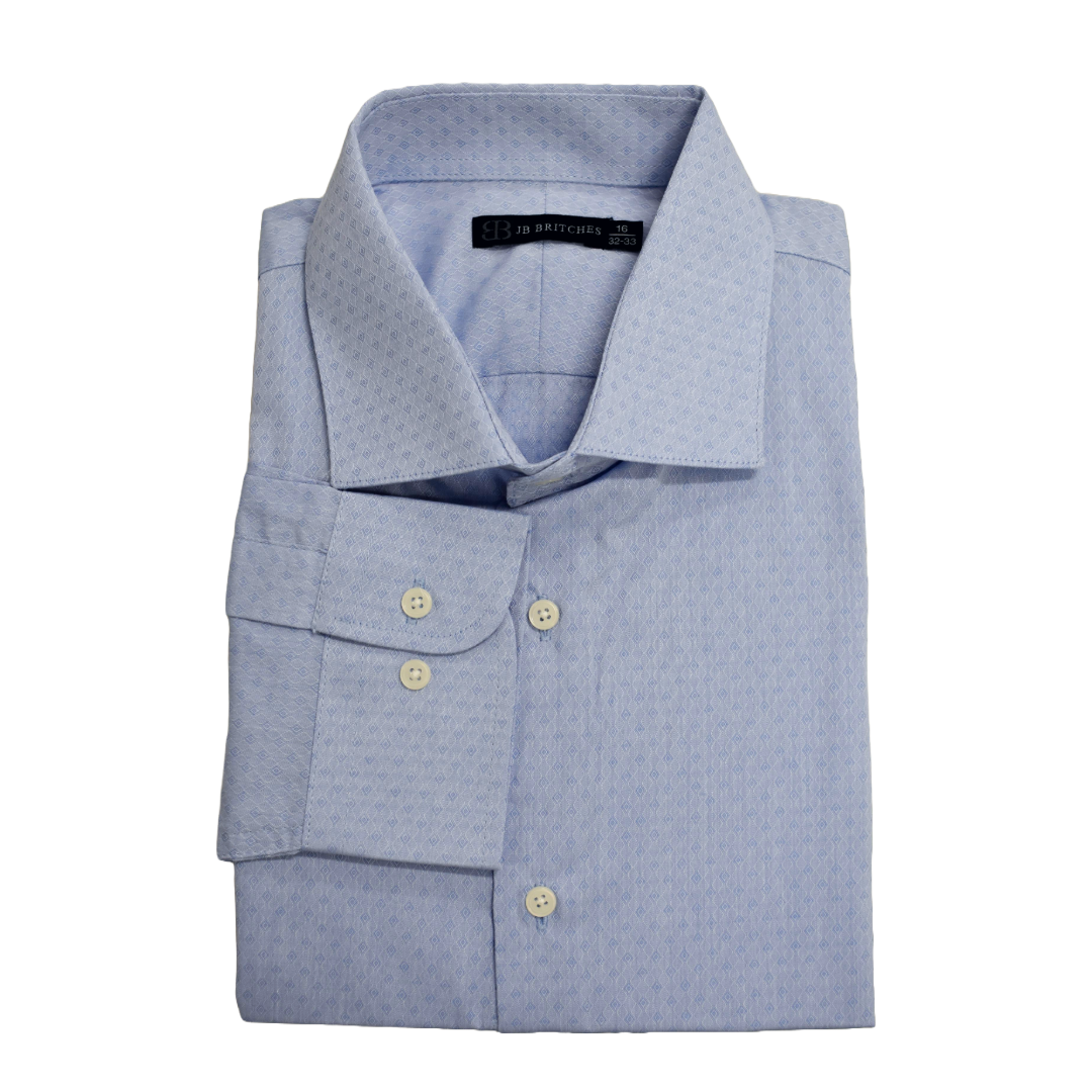 Light Blue Yarn Dyed Dobby Dress Shirt | JB Britches | MensStore