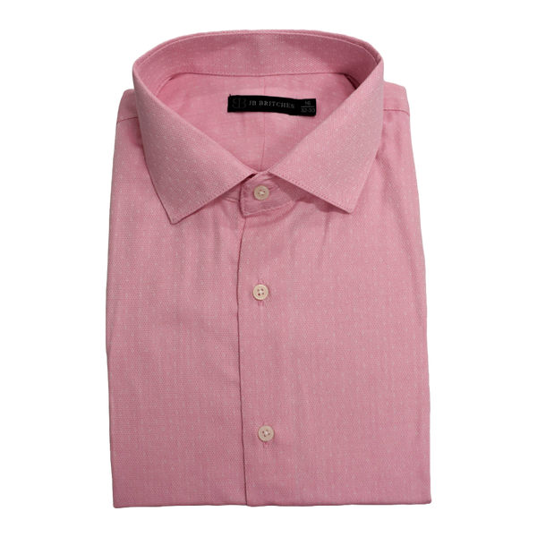 JB Britches Yard Dyed Dobby Dress Shirt - Pink