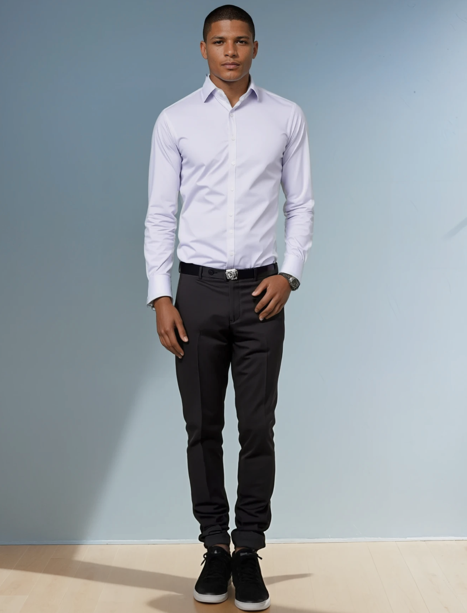 Silver Textured Weave Dress Shirt by JB Britches
