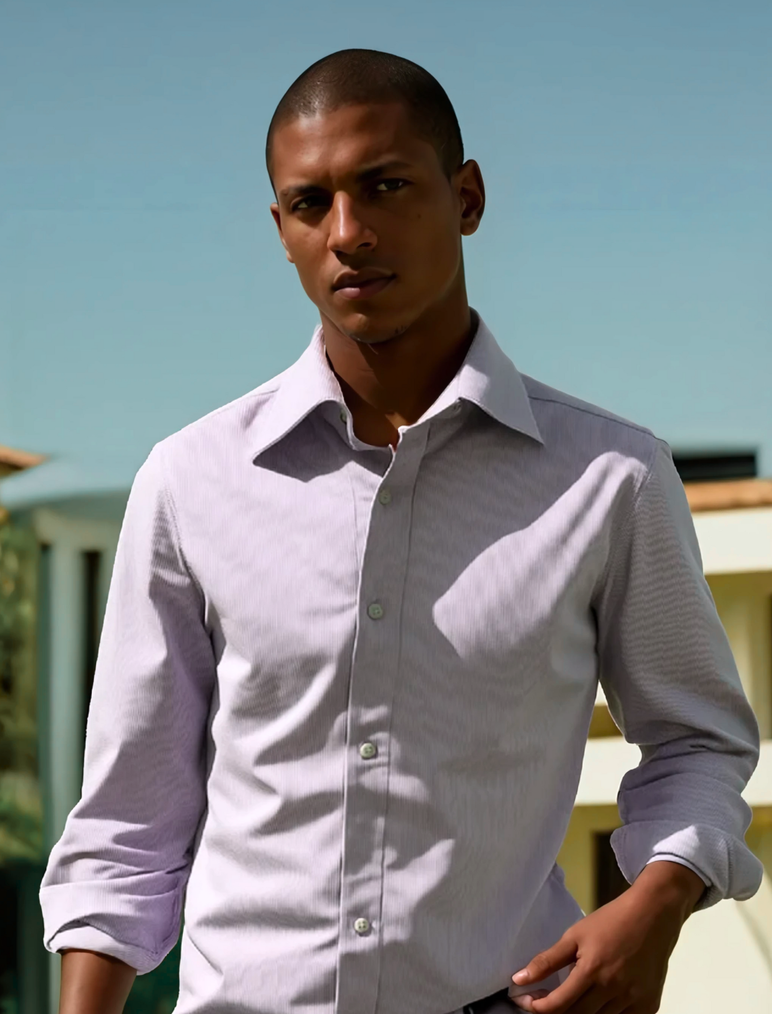 Lavender Yarn Dyed Dobby Dress Shirt by JB Britches