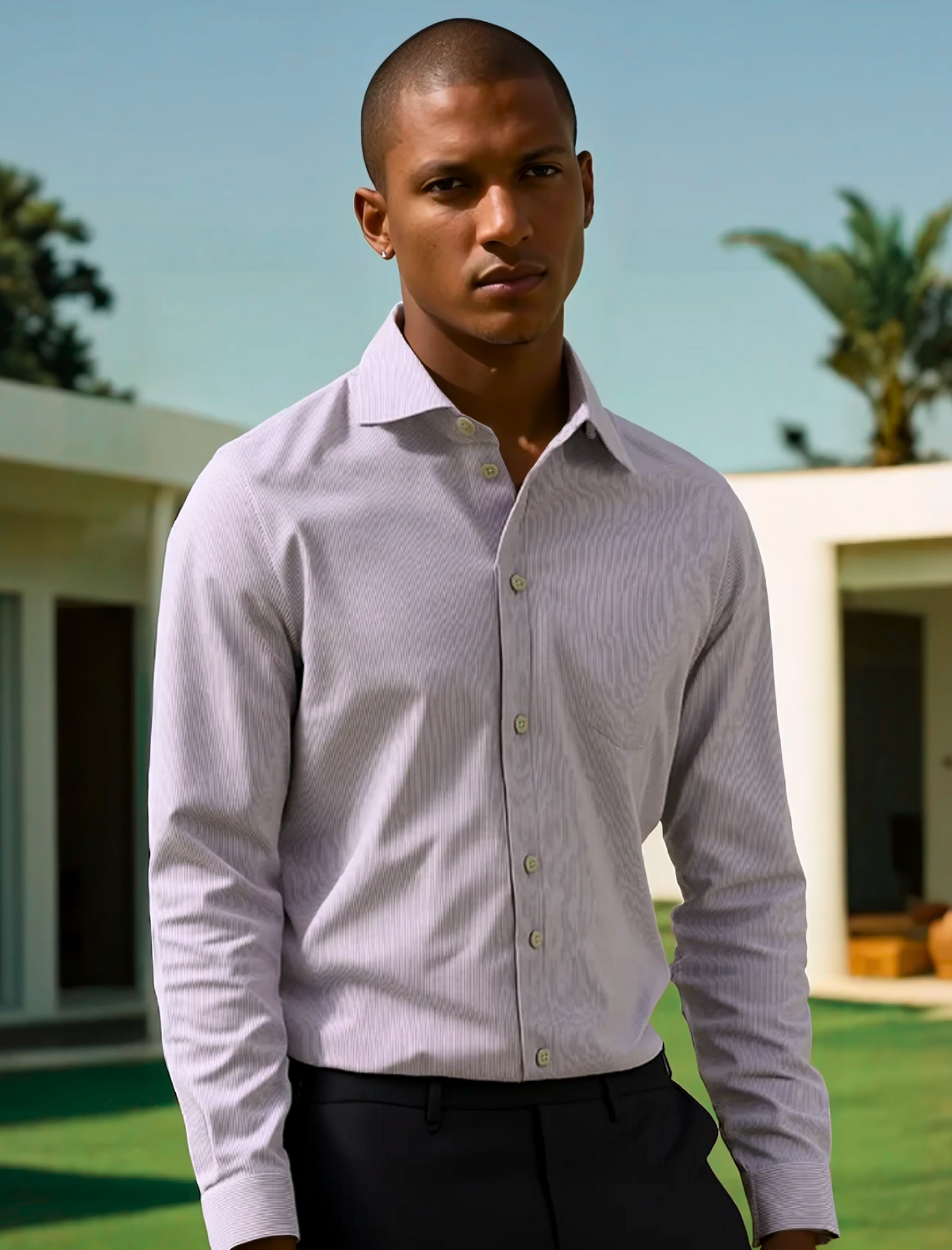 Lavender Yarn Dyed Dobby Dress Shirt by JB Britches