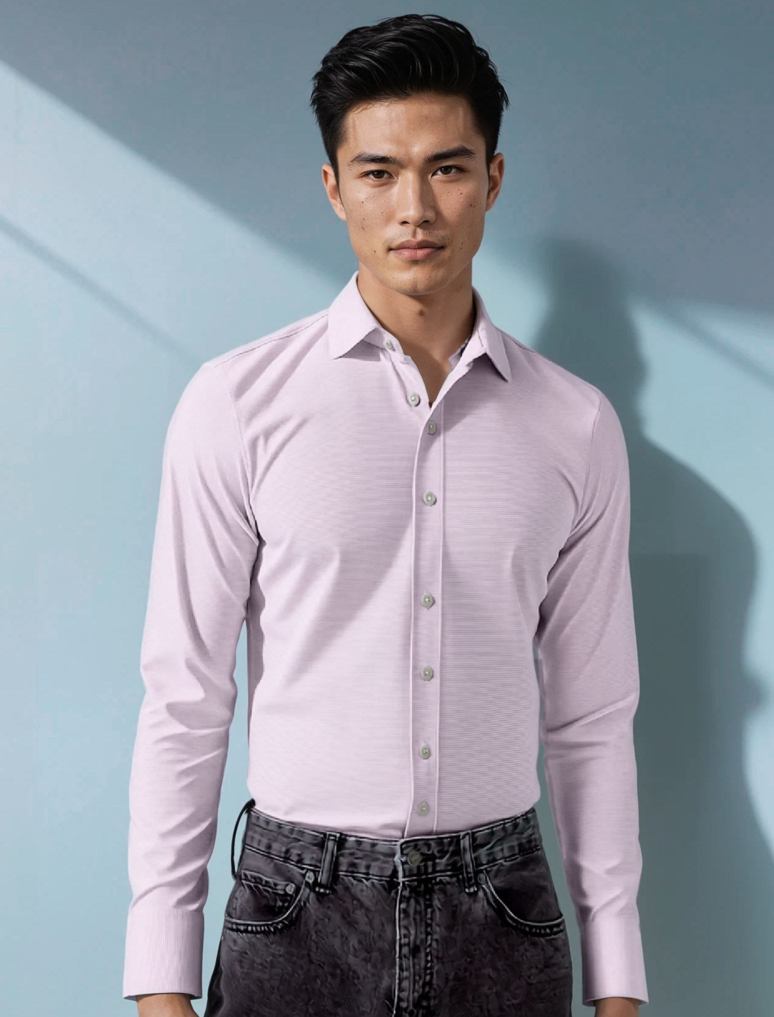 Pale Pink Textured Weave Dress Shirt by JB Britches