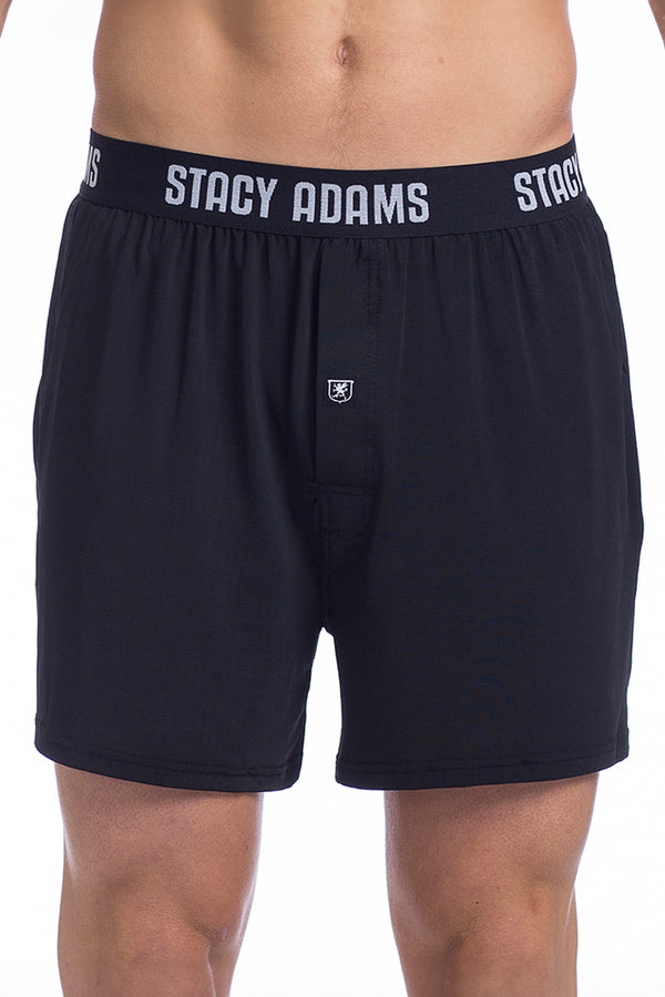 Stacy Adams Solid Black Loose Boxer