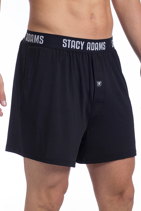 Stacy Adams Solid Black Loose Boxer