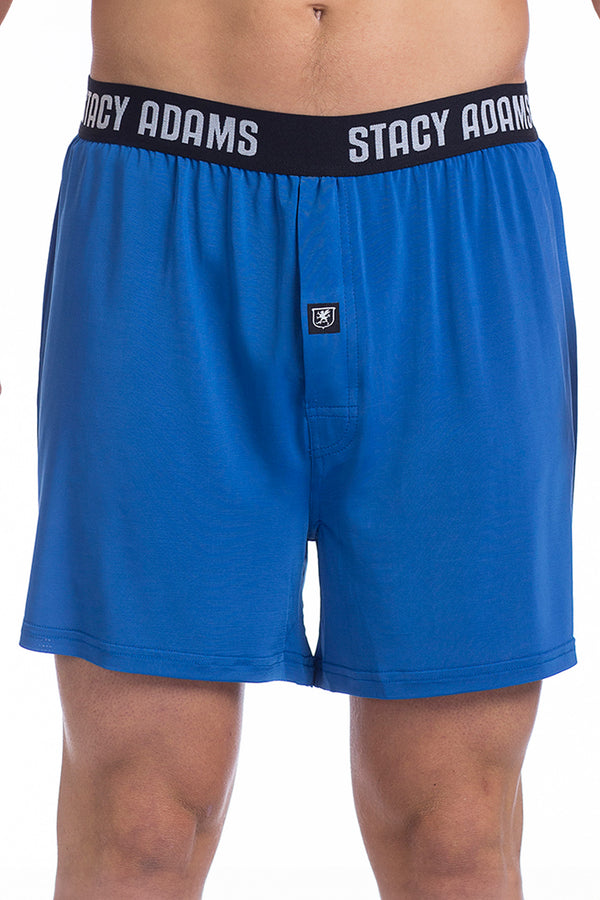 Stacy Adams Solid Blue Loose Boxer