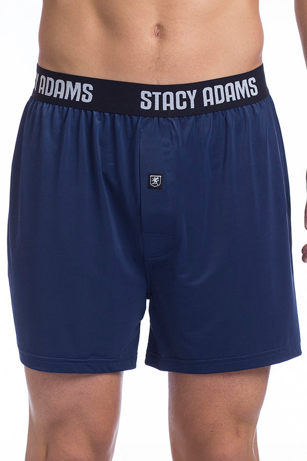 Stacy Adams Solid Navy Loose Boxer