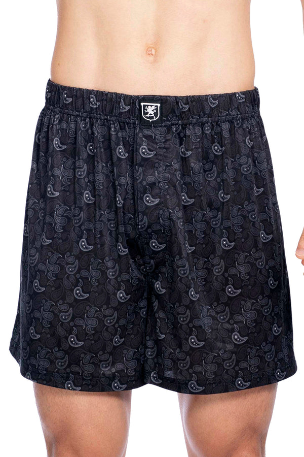 Stacy Adams Black Paisley Loose Boxer