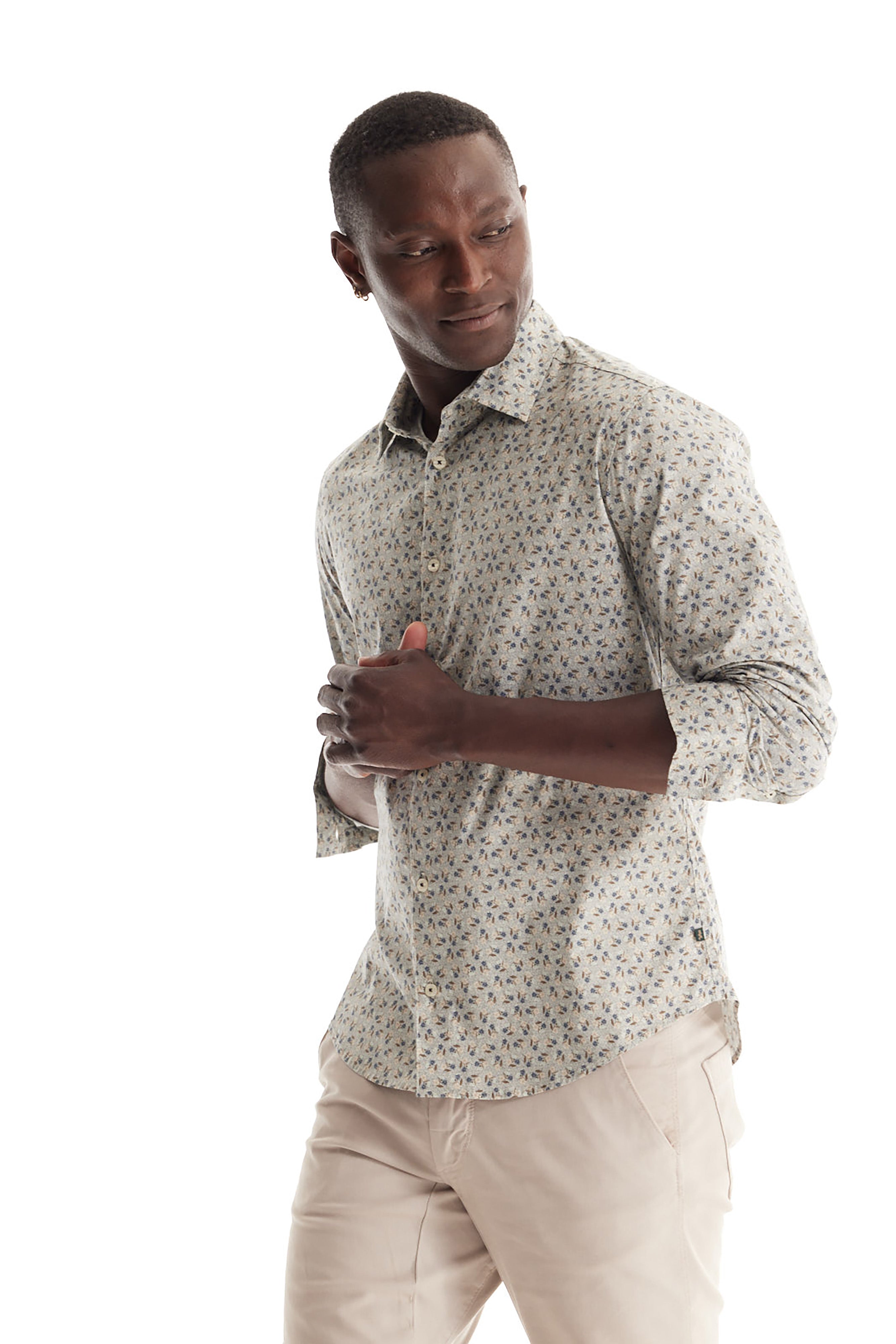 Navy Flower Dot