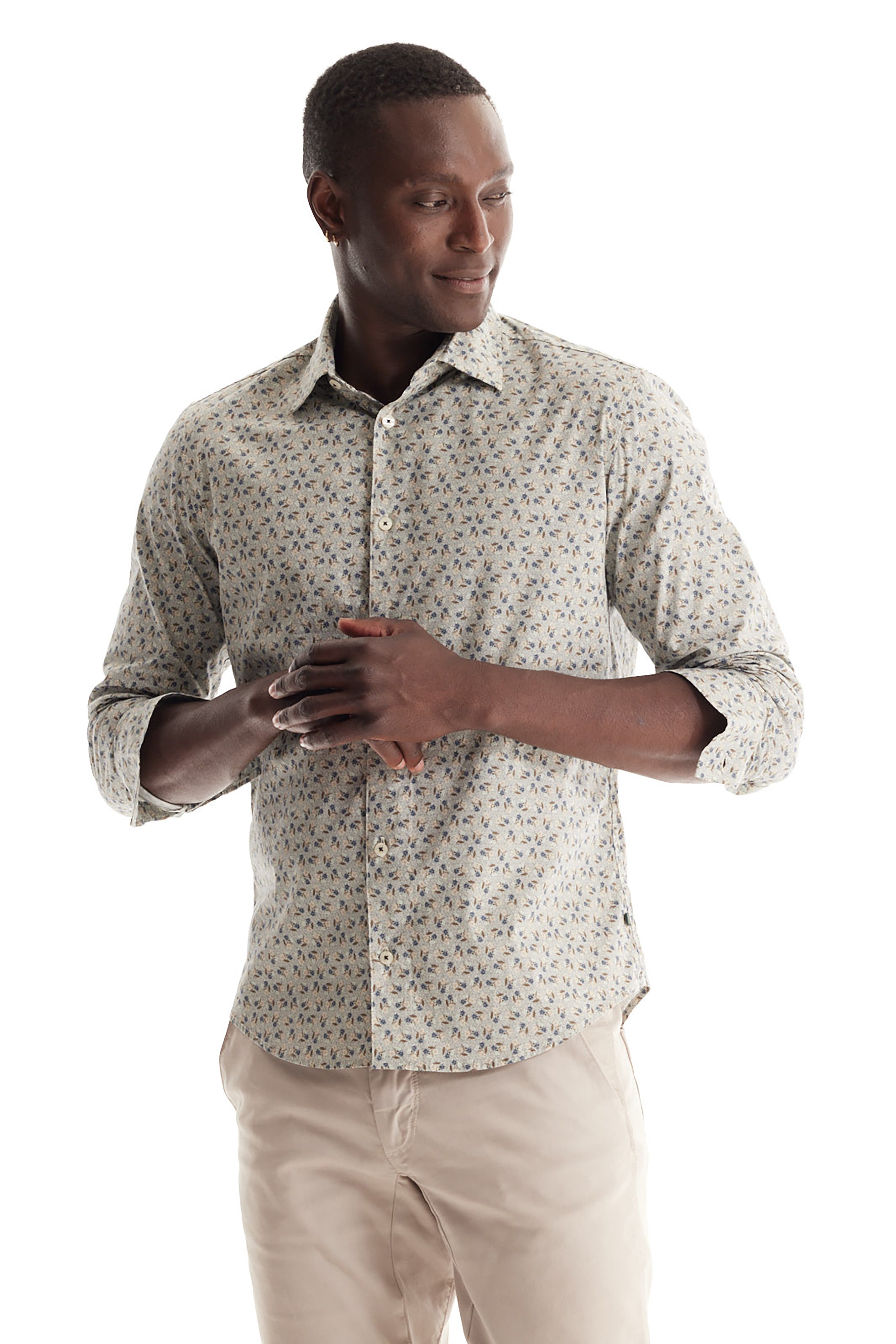 Navy Flower Dot