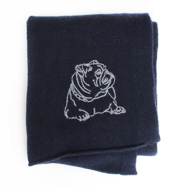 Benson Dog Embroidered Scarf